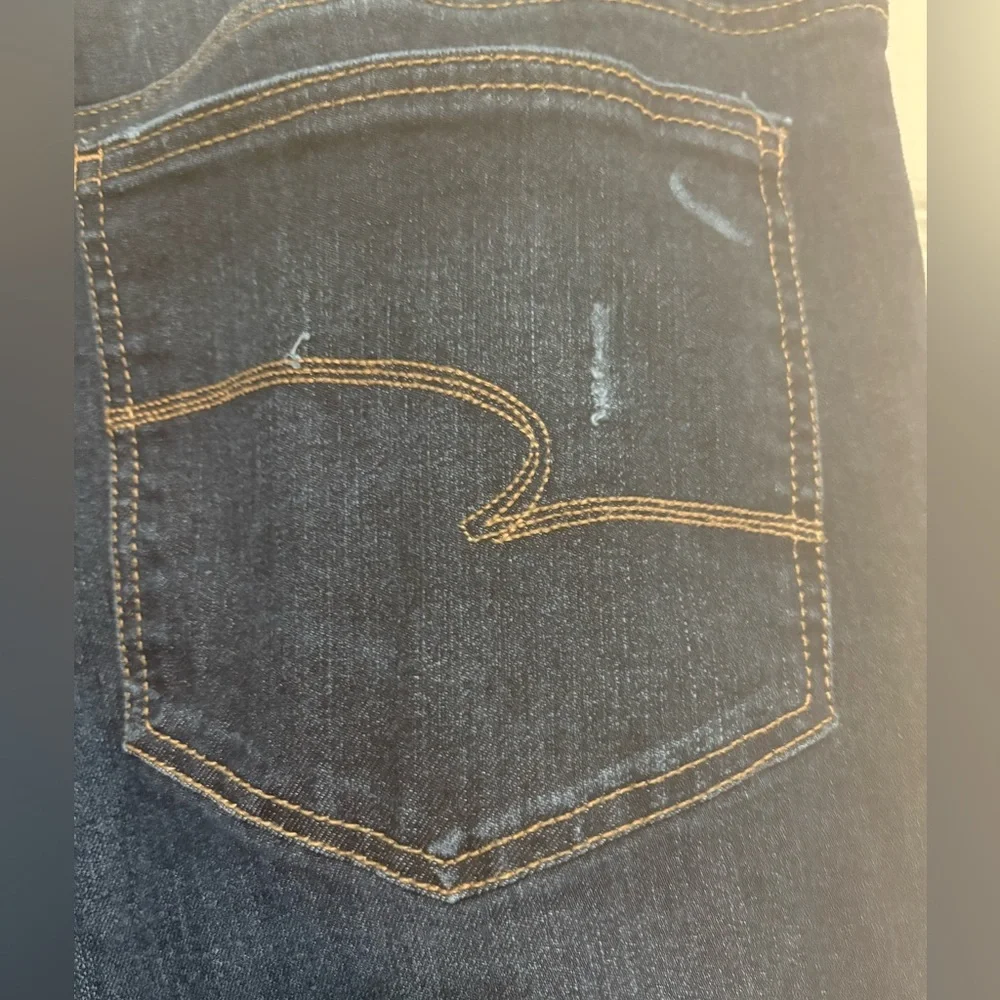Time & Tru Dark Blue Distressed Skinny Jeans - Picture 5 of 6